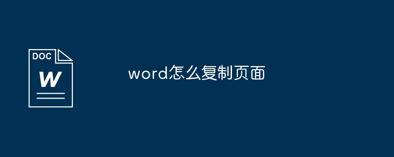 word复制页面教程