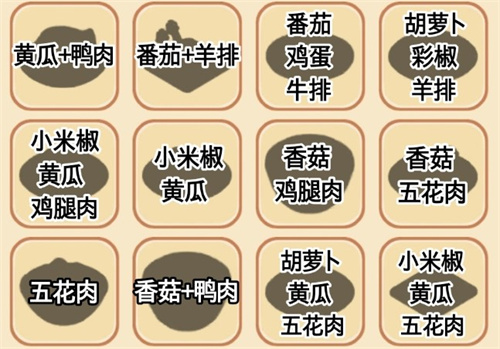 我的休闲时光四级菜谱配方一览
