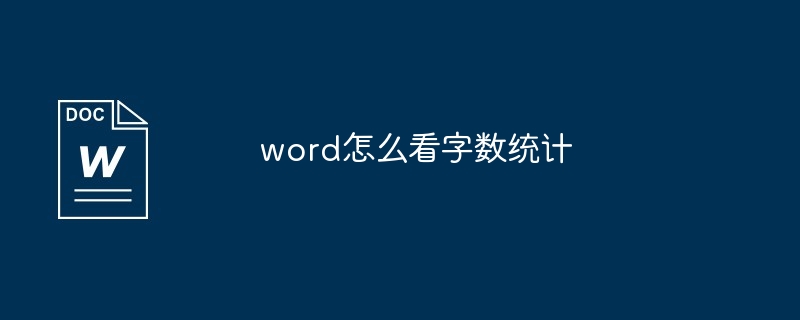 word怎么看字数统计