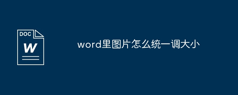 word里图片怎么统一调大小