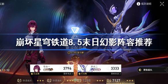 崩坏星穹铁道8.5末日幻影阵容推荐一览