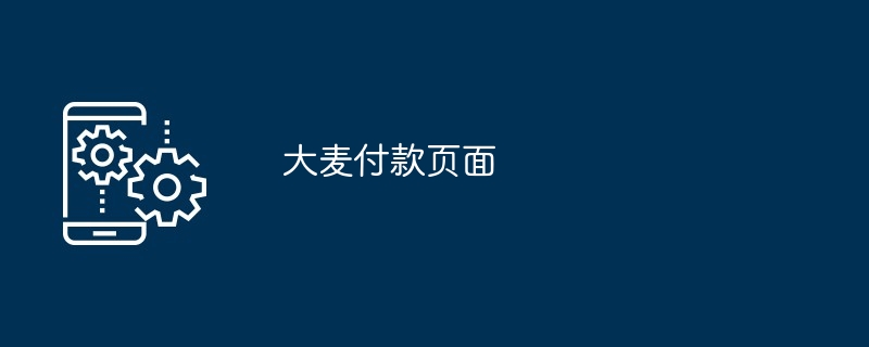 大麦付款页面付款方法