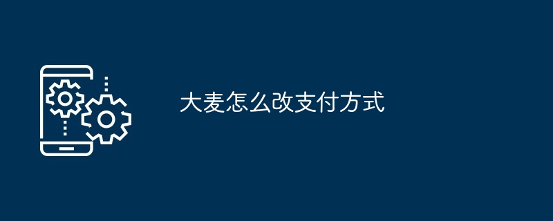 大麦支付方式更改方法