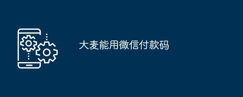 大麦用微信付款码付款方法