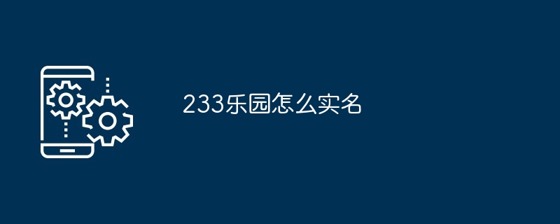 233乐园怎么实名