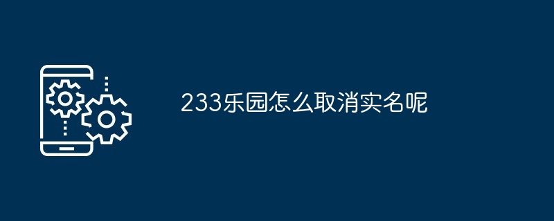 233乐园怎么取消实名呢