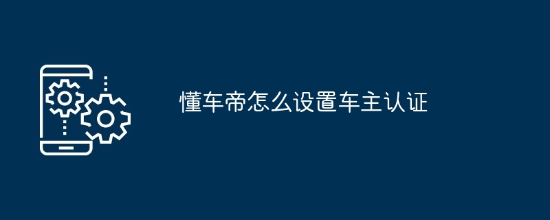 懂车帝车主认证设置教程