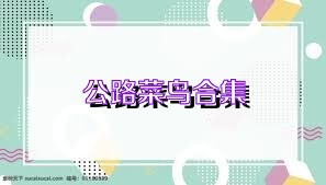 公路菜鸟合集